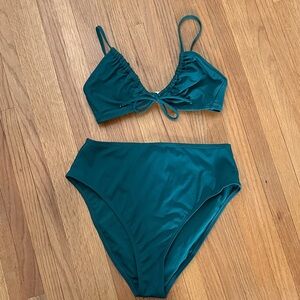 Teal High-Waisted Bikini Set